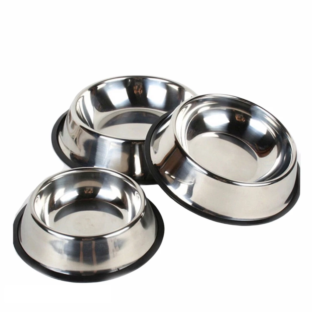 PIRING STAINLESS - Mangkok Tempat Wadah Makan Minum Hewan Kucing Anjing Kelinci Pet Bowl